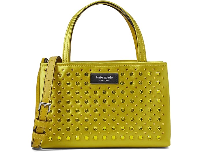(取寄) ケイトスペード レディース サム アイコン クリスタル エンベリッシュ ファブリック ミニ トート Kate Spade New York women Sam Icon Crystal Embellished Fabric Mini Tote Chartreuse