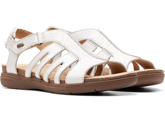 () 顼 塼 ǥ ץ ٥ ۥ磻 Clarks women April Belle White Leat...
