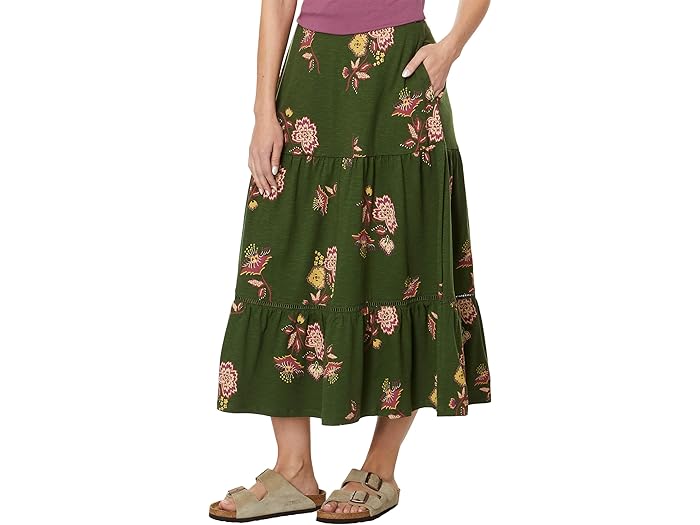 (取寄) トードアンドコー レディース マリーゴールド ティアード ミディ スカート Toad&Co women Marigold Tiered Midi Skirt Epidote LG Scale Print