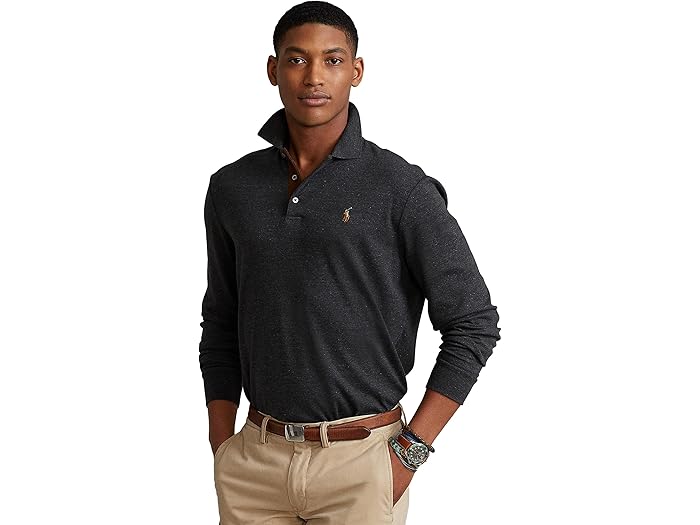 (取寄) ラルフローレン メンズ ロング スリーブ ポロ シャツ Polo Ralph Lauren men Polo Ralph Lauren Long Sleeve Polo Shirt Black Marl Heather
