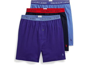 (取寄) ラルフローレン メンズ クラシック フィット W/ ウィッキング 3-パック ニット ボクサー Polo Ralph Lauren men Classic Fit w/ Wicking 3-Pack Knit Boxers Cruise Navy/Aerial Blue/Rugby Royal