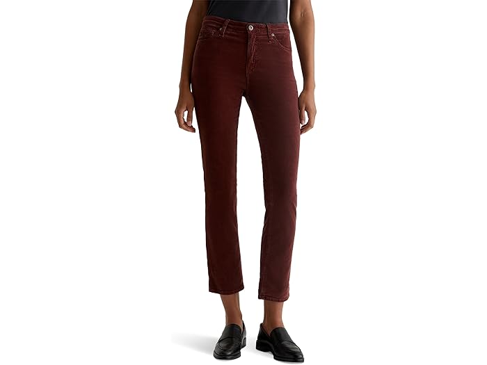 () AG ǥ ޥ ߥå 饤  ȥ졼   ܥɡ 롼 AG Jeans women Mari Mid Rise Slim Straight Jeans in Bordeaux Rouge Bordeaux Rouge