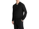 (取寄) ヴィンス メンズ メリノ ロング スリーブ ポロ Vince men Merino Long Sleeve Polo Black(4)