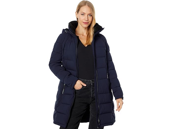 (取寄) カルバンクライン レディース ストレッチ ウォーカー パファー ジャケット Calvin Klein women Calvin Klein Stretch Walker Puffer Jacket Dark Navyのサムネイル