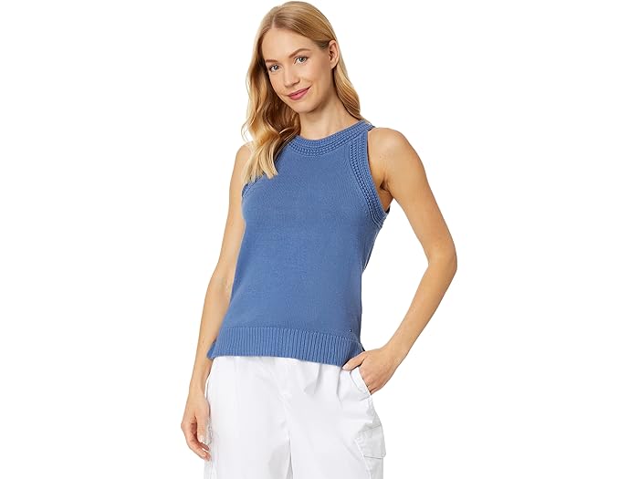 (取寄) トミーヒルフィガー レディース フォー クローシェ トリム タンク Tommy Hilfiger women Faux Crochet Trim Tank Harbor Blue