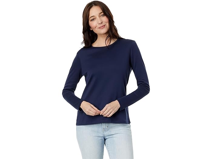 (取寄) エルエルビーン レディース ピマ クルー ネック ロング スリーブ L.L.Bean women Pima Crew Neck Long Sleeve Raven Blue