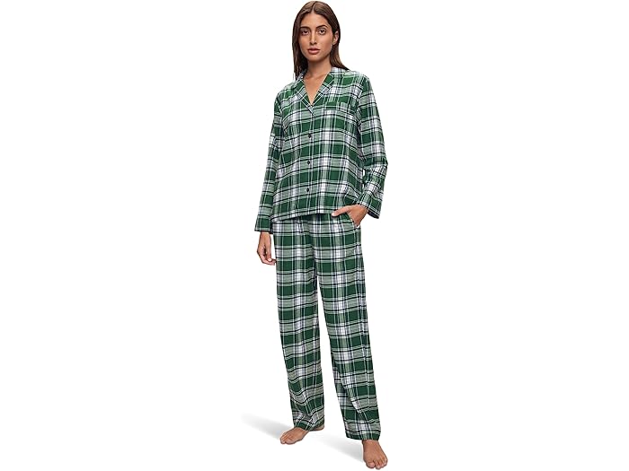 () С ǥ եͥ  Pj å Eberjey women Flannel Long PJ Set T...