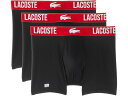 (取寄) ラコステ メンズ ショート マイクロファイバー ボクサー ブリーフ 3-パック Lacoste men Short Microfiber Boxer Brief 3-Pack Black/Red