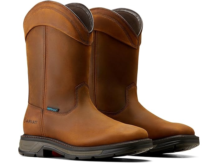 () ꥢå  ۥå Xt ȥ ץ롼  ֡ Ariat men WorkHog XT Wellington Waterproof Work Boot Distressed Brown