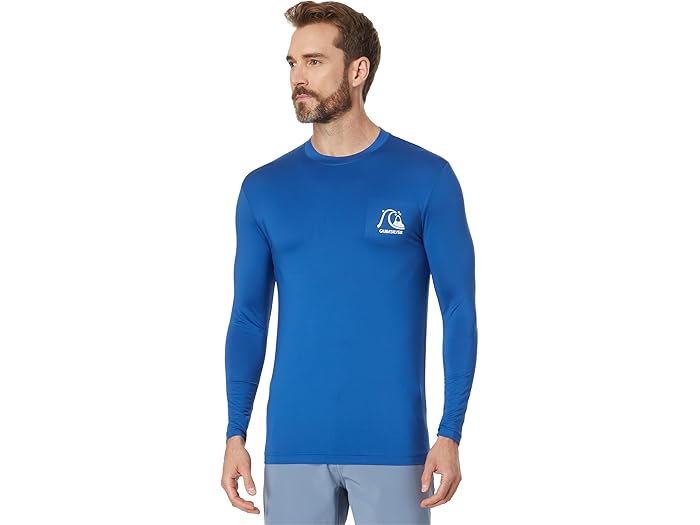 (取寄) クイックシルバー メンズ DNA バブル ロゴ ロング スリーブ サーフ ティー ラッシュガード Quiksilver men DNA Bubble Logo Long Sleeve Surf Tee Rashguard Monaco Blue