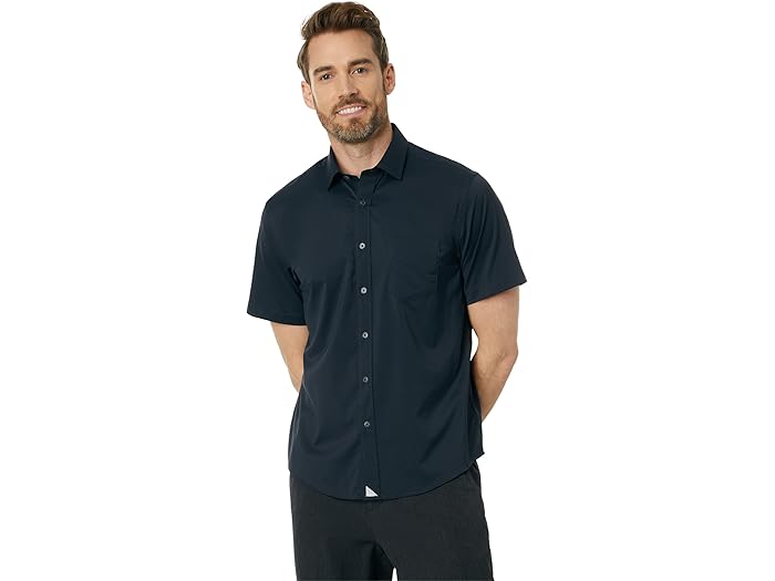 (取寄) アンタックイット メンズ ジロンド ショート スリーブ シャツ UNTUCKit men Gironde Short Sleeve Shirt Black