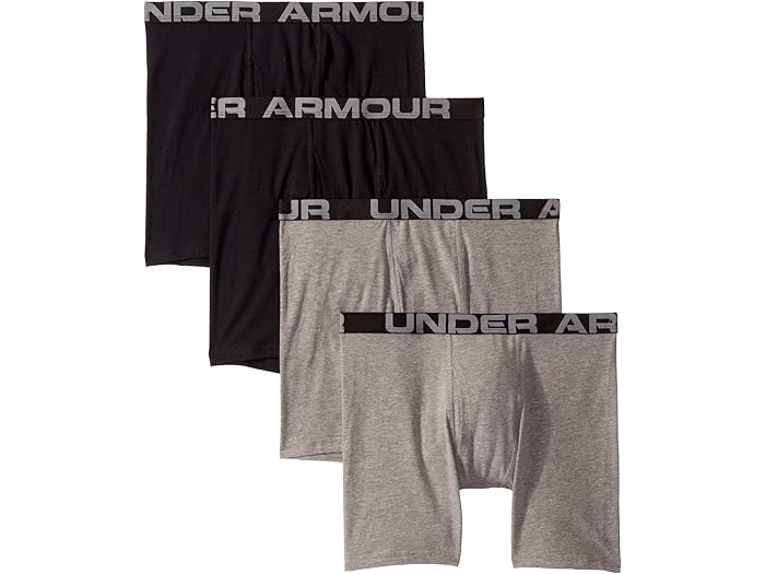 (取寄) アンダーアーマー キッズ ボーイズ 4-パック コア コットン ボクサー セット (ビッグ キッズ) Under Armour Kids boys 4-Pack Core Cotton Boxer Set (Big Kids) Moderate Gray