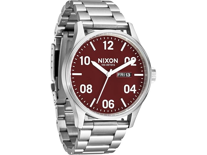 (取寄) ニクソン メンズ セントリー ステインレス スティール Nixon men Sentry Stainless Steel Silver/Cranberry