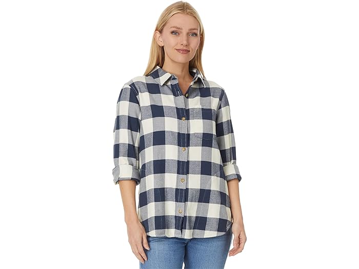 (取寄) エルエルビーン レディース フランネル シャツ L.L.Bean women Soft-Brushed Flannel Shirt Dark Indigo