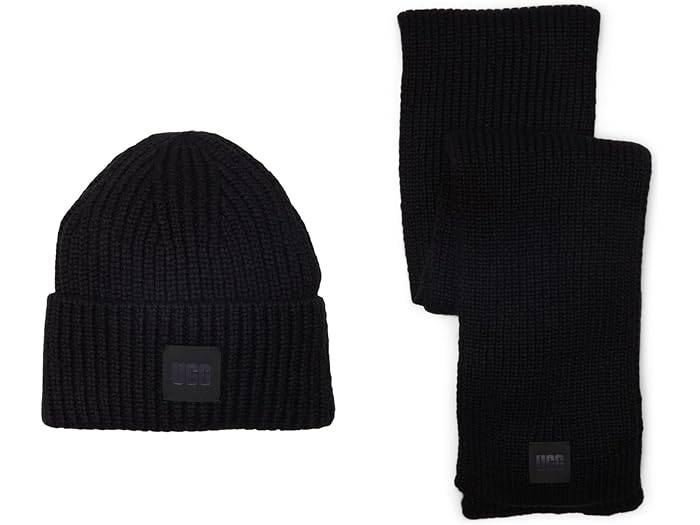 (取寄) アグ レディース チャンキー リブ ニット セット UGG women Chunky Rib Knit Set Black