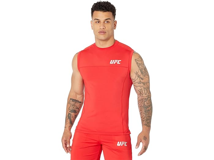 (取寄) ユーエフシー メンズ スリーブレス クルー ネック ティー UFC men Sleeveless Crew Neck Tee Red
