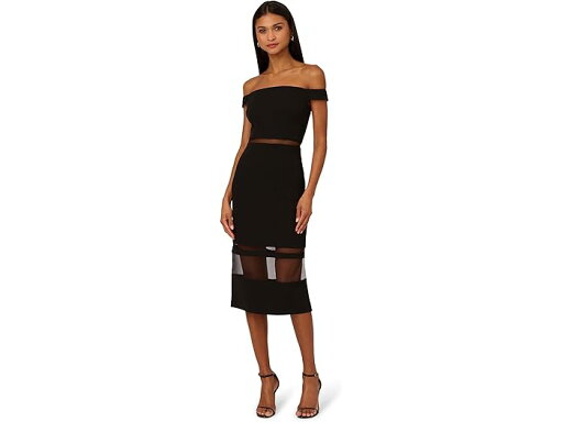(取寄) アドリアナ パぺル レディース ニット クレープ ミディ ドレス Adrianna Papell women Knit Crepe Midi Dress Black (取寄) アドリアナ パぺル レディース ニット クレープ ミディ ドレス Adrianna Papell women Knit Crepe Midi Dress Black