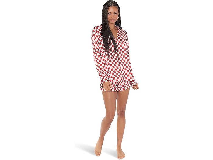(取寄) ショウ ミー ユア ムームー レディース アーリー ライザー Pj セット Show Me Your Mumu women Early Riser PJ Set Red Checker Silky