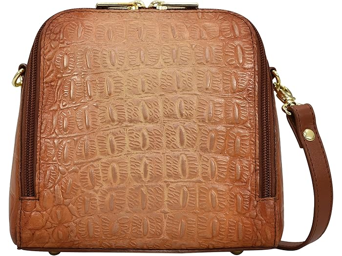 (取寄) アヌシュカ レディース 668 ジップ アラウンド トラベル オーガナザー Anuschka women 668 Zip Around Travel Organizer Croc Embossed Caramel