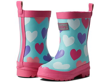 (取寄) ハットレイ キッズ ガールズ カラフル ハーツ マット レイン ブーツ (トドラー/リトル キッズ) Hatley Kids girls Colourful Hearts Matte Rain Boots (Toddler/Little Kid) Blue