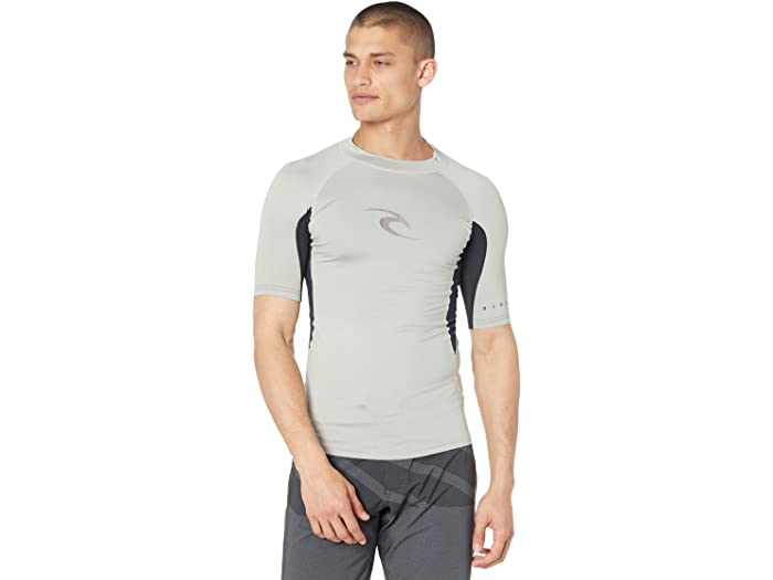 (取寄) リップ カール メンズ ウェーブ パフォーマンス ショート スリーブ UV ラッシュガード Rip Curl men Waves Performance Short Sleeve UV Rashguard Light Grey Marled