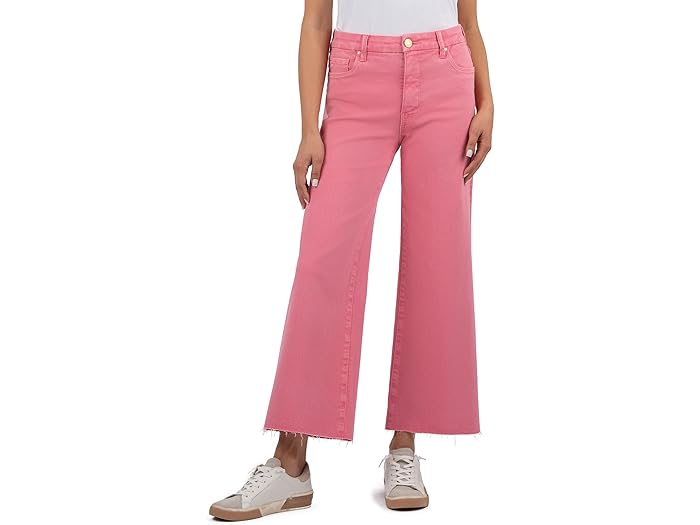 (取寄) カット フロム ザ クロス レディース メグ ハイライズ ファブ AB ワイド レッグ ロー ヘム イン ルージュ KUT from the Kloth women KUT from the Kloth Meg High-Rise Fab Ab Wide Leg Raw Hem in Rouge Rouge