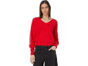 (取寄) メイドウェル レディース V-ネック コージー コットン ウェッジド プルオーバー Madewell women Madewell V-Neck Cozy Cotton Wedged Pullover Bright Cherry(4)