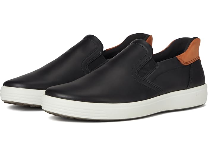 ()   ե 7  åݥ ˡ ECCO men ECCO Soft 7 Easy Slip On Sneaker Black/Cognac
