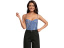 (取寄) フリーピープル レディース プリンテッド ナイト リズム ボディスーツ Free People women Printed Night Rhythm Bodysuit Blue Floral Combo