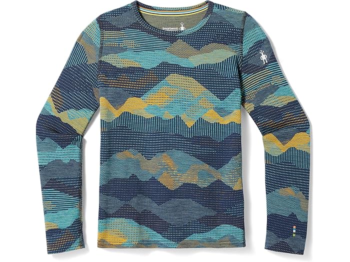 (取寄) スマートウール キッズ キッズ クラシック サーマル メリノ ベース レイヤー クルー (トドラー/リトル キッド/ビッグ キッド) Smartwool Kids kids Classic Thermal Merino Base Layer Crew (Toddler/Little Kid/Big Kid) Blueberry Mountain Scape