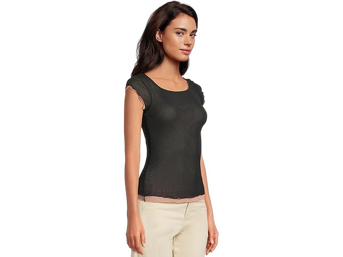 (取寄) フリーピープル レディース ダブル テイク メッシュ ティー Free People women Double Take Mesh Tee Black Combo
