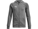 (取寄) アンダーアーマー キッズ ボーイズ ライバル フリース フル ジップ パーカー (ビッグ キッズ) Under Armour Kids boys Rival Fleece Full Zip Hoodie (Big Kids) Castlerock Light Heather/White