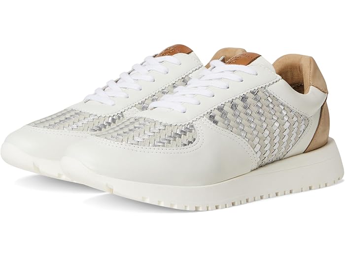 (取寄) ラッキーブランド レディース デヴァ ウーブン レザー スニーカー Lucky Brand women Deva Woven Leather Sneaker White