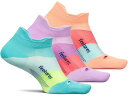 (取寄) フィーチャーズ エリート ライト クッション ノー ショー タブ 3-ペア パック Feetures Elite Light Cushion No Show Tab 3-Pair Pack Aqua Surf/Orchid Sunset/Vibrant Reef