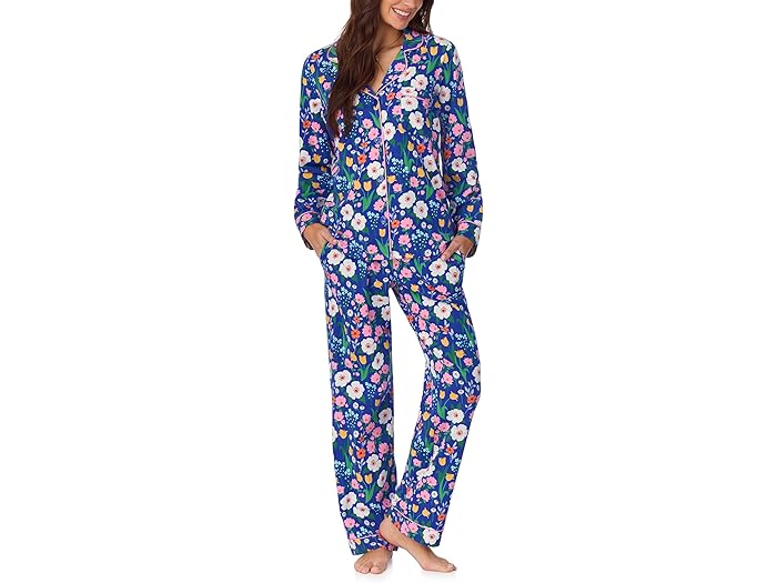 () ٥åɥإåɥѥޥ ǥ  ꡼ åȥ ˥å 饷å ѥ å Bedhead PJs women Long Sleeve Cotton Knit Classic Pajama Set Flower Market