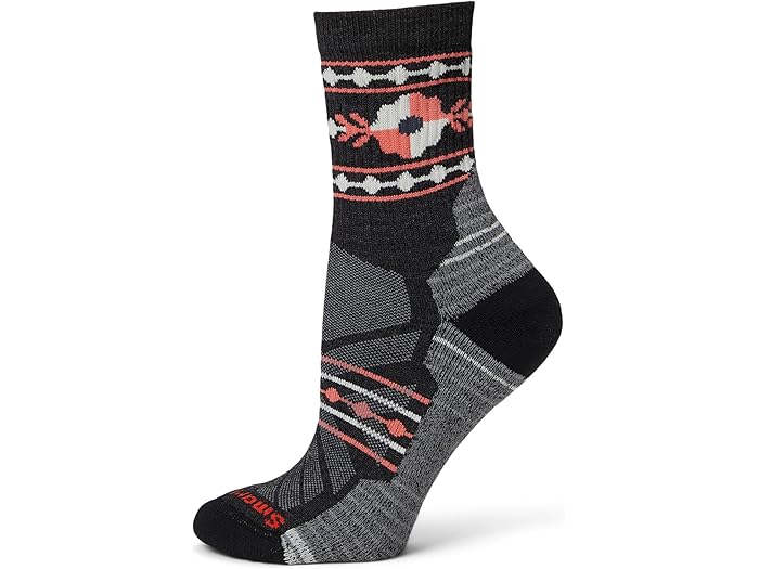 () ޡȥ ǥ ϥ 饤 å ȥ ե ߥå 롼 å Smartwool women Hike Light Cushion Retro Floral Mid Crew Socks Charcoal