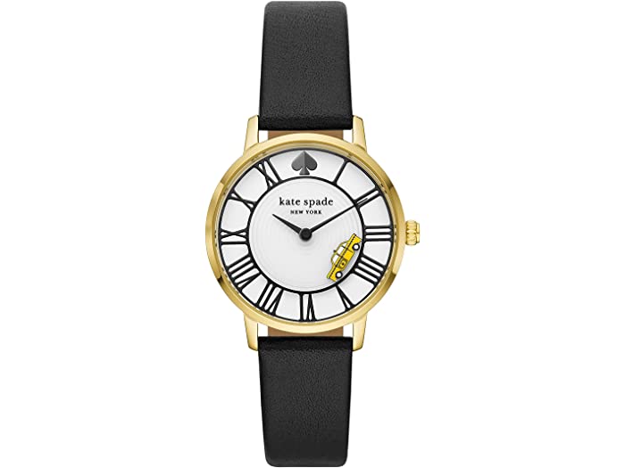 (取寄)ケイトスペードメトロノベルティニューヨークスリーハンドレザーウォッチ-KateSpadeNewYorkMetroNoveltyNYCThreeHandLeatherWatch-KSW1719Black