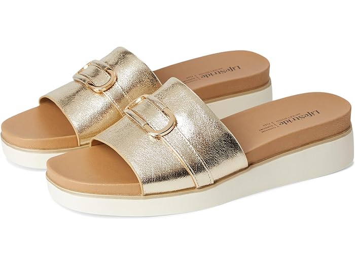 () 饤եȥ饤 ǥ ͥӡ LifeStride women Genevieve Platino Gold Fau...