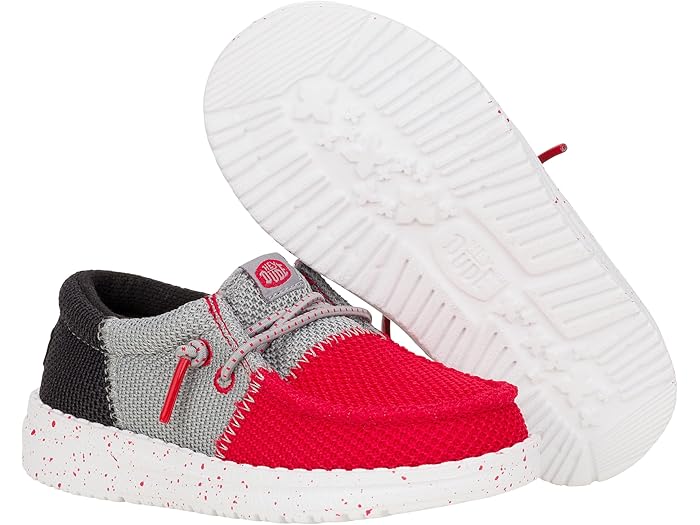 (取寄) ヘイデュードキッズ ボーイズ ウォーリー トライ バーシティ メッシュ (トドラー) Hey Dude Kids boys Wally Tri Varsity Mesh (Toddler) Red/Grey