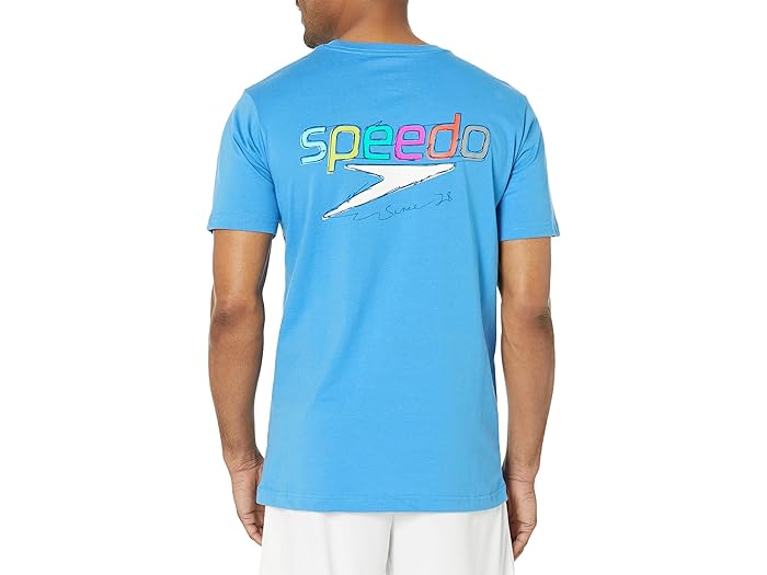 (取寄) スピード メンズ グラフィック ショート スリーブ スイム ティー Speedo men Graphic Short Sleeve Swim Tee Blue