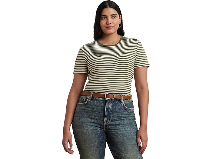 (取寄) ローレン ラルフローレン レディース プラス サイズ アリー ショート スリーブ Tシャツ