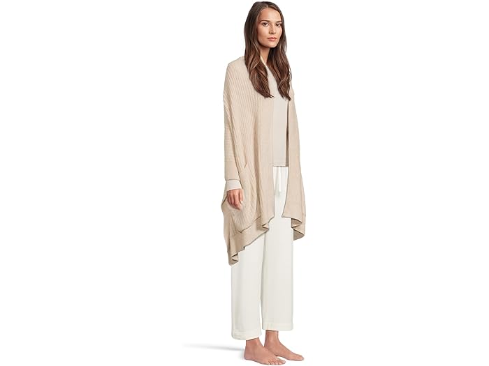 (取寄) ベアフットドリームス レディース コージシック ライト ヘザード トラベル ショール Barefoot Dreams women CozyChic Lite Heathered Travel Shawl Stone