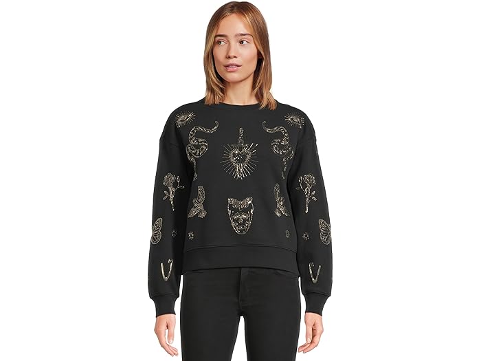 () 륻 ǥ ԥå إå å AllSaints women Pippa Hex Sweat Blac...