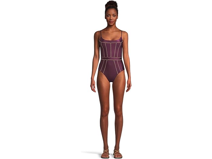 (取寄) ベッカ レディース カラー シーン マケンナ ワン ピース BECCA women Color Sheen Makenna Corest One Piece Aubergine