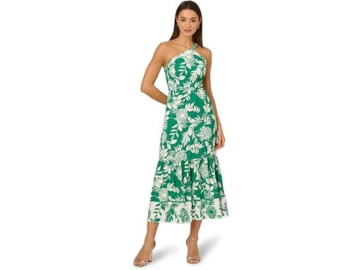 (取寄) アドリアナ パぺル レディース ワン ショルダー ミディ ドレス Adrianna Papell women One Shoulder Midi Dress Green/White (取寄) アドリアナ パぺル レディース ワン ショルダー ミディ ドレス Adrianna Papell women One Shoulder Midi Dress Green/White
