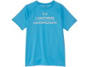 (取寄) アンダーアーマー キッズ メンズ テック スプリット ワードマーク ショート スリーブ T シャツ (ビッグ キッド) Under Armour Kids men Tech Split Wordmark Short Sleeve T Shirt (Big Kid) Ether Blue/Mod Gray(4)