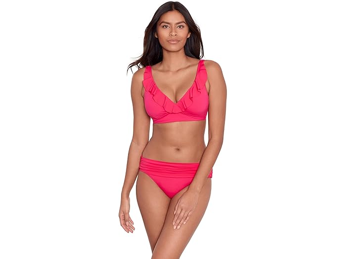 (取寄) ローレン ラルフローレン レディース ビーチ クラブ ソリッド ウィド シャード バンデット ヒップスター Lauren Ralph Lauren women Beach Club Solid Wid Shirred Banded Hipster Pink
