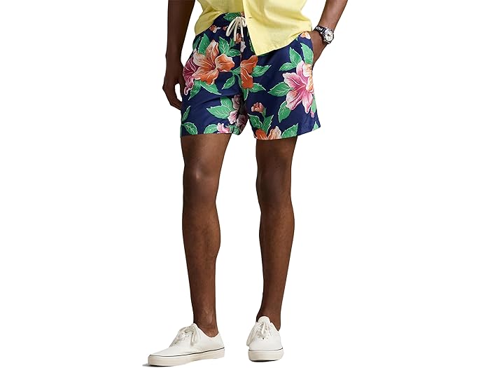 (取寄) ラルフローレン メンズ 5.75 トラベラー クラシック スイム トランク Polo Ralph Lauren men 5.75" Traveler Classic Swim Trunk Iconic Hibiscus/Navy