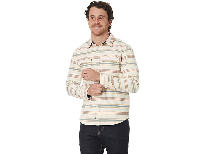 () եƥ   Faherty men Wavebreaker Shirt Dune Sky Stripe