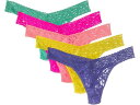 (取寄) ハンキー パンキー レディース シグニチャー レース プラス サイズ オリジナル ライズ トング 5-パック Hanky Panky women Signature Lace Plus Size Original Rise Thong 5-Pack Fiesta Pink/Neon Coral/Sunshine Yellow/Agave Green/African Viole(4)